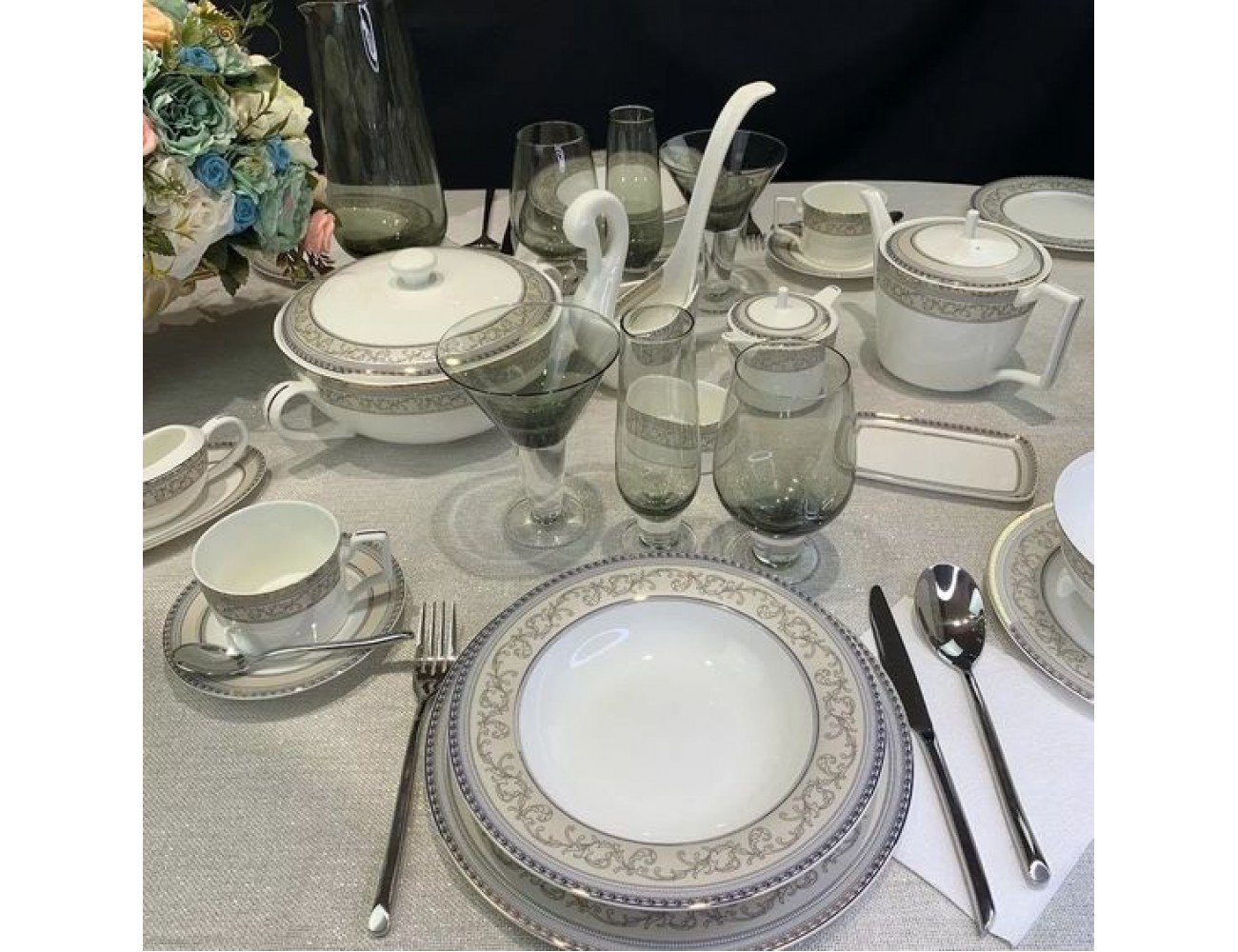 

Столово-чайный сервиз Элегант Lenardi на 12 персон 100 предметов, Белый;бежевый;серый, 59140-01