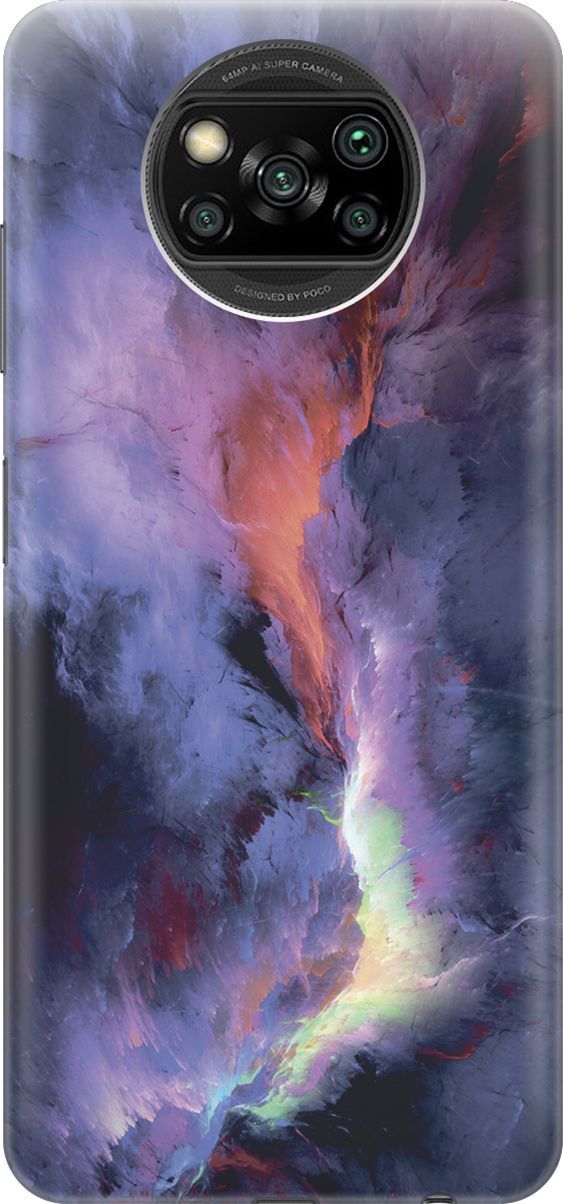 

Чехол на Xiaomi Poco X3 "Гром и молния", Фиолетовый;черный, 7872