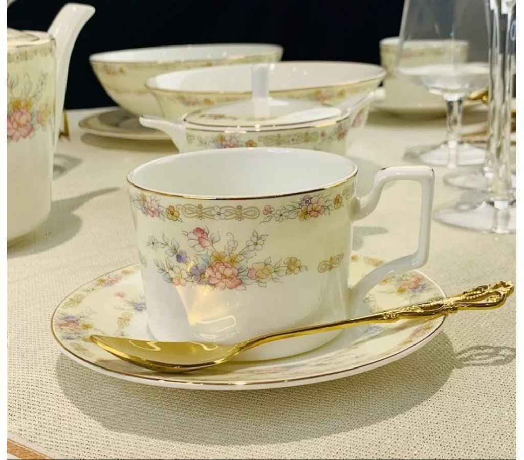 

Кофейный набор Fleur Lenardi на 6 персон 12 предметов, Белый;золотистый, 59319-01