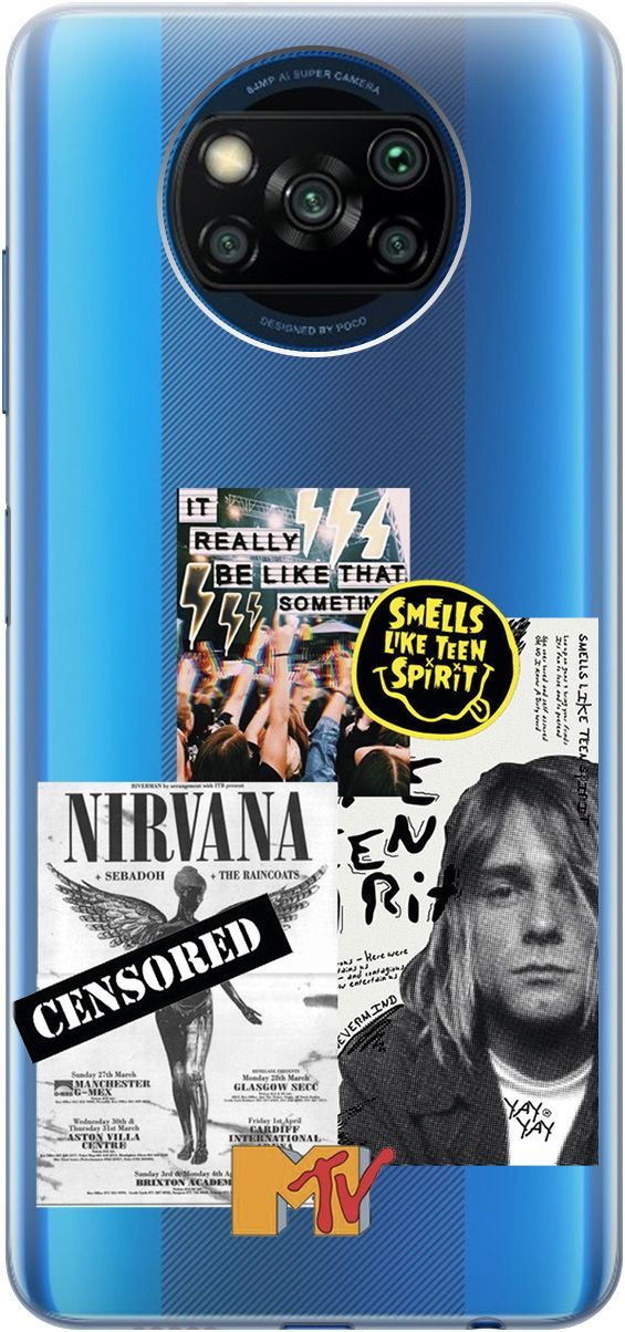

Чехол на Xiaomi Poco X3 "Nirvana" прозрачный, Прозрачный;белый, 5527
