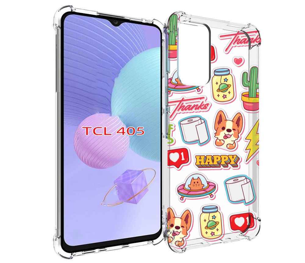 

Чехол MyPads милые-стикеры-корги для TCL 405, Tocco