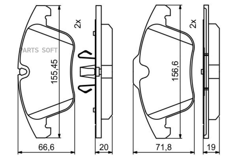 

Тормозные колодки Bosch передние дисковые 986494830
