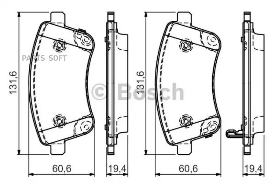 

Тормозные колодки Bosch передние дисковые 986494552