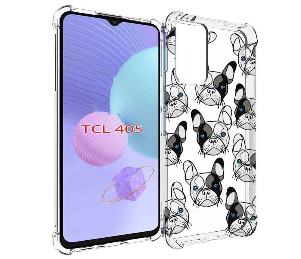 

Чехол MyPads мини-собачки-черно-белый для TCL 405, Tocco