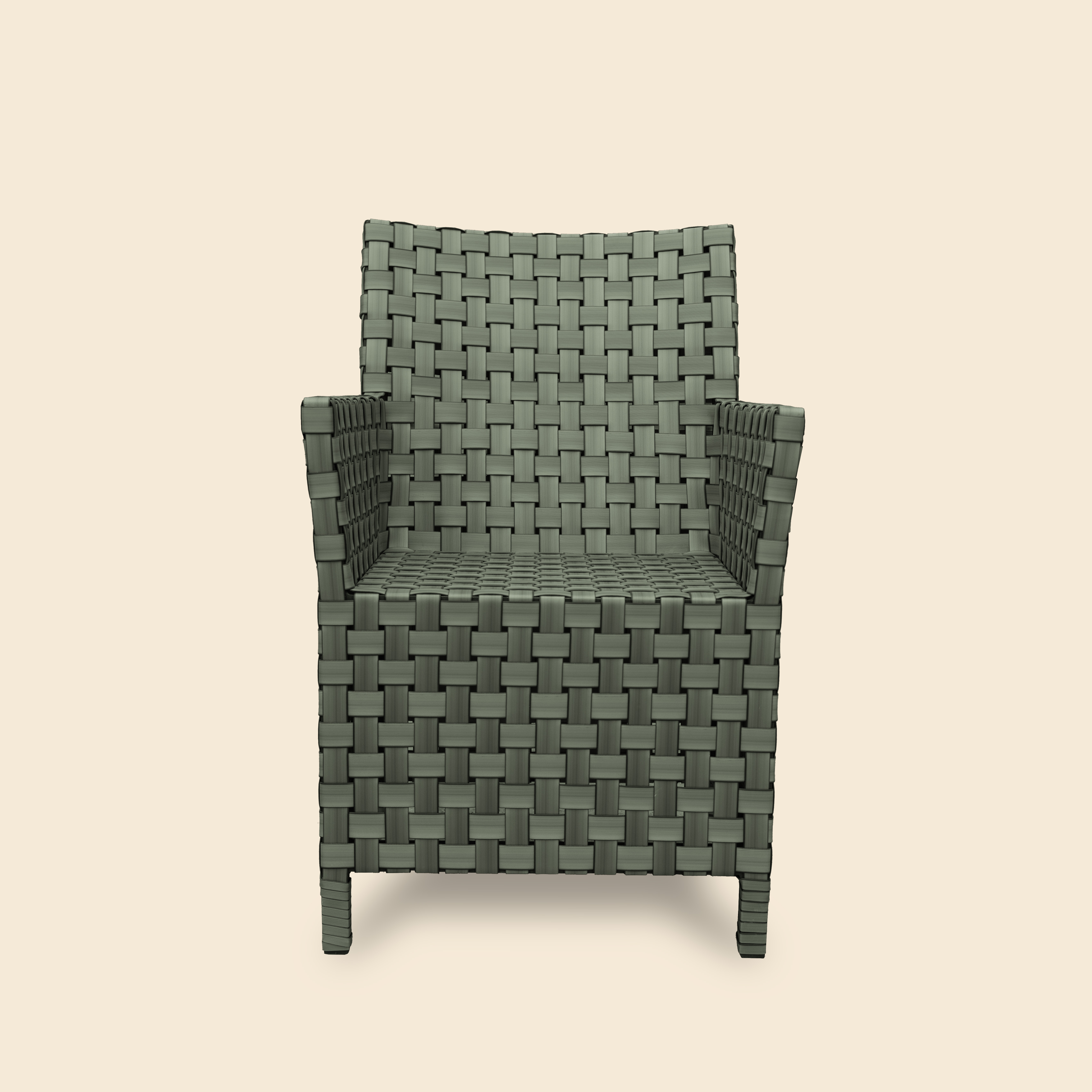 Кресло плетеное из ротанга STILO, хаки, 72х72х83 см