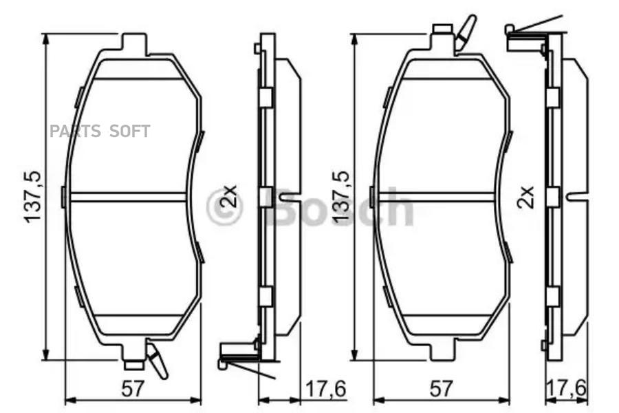 

Тормозные колодки Bosch передние дисковые 986494761