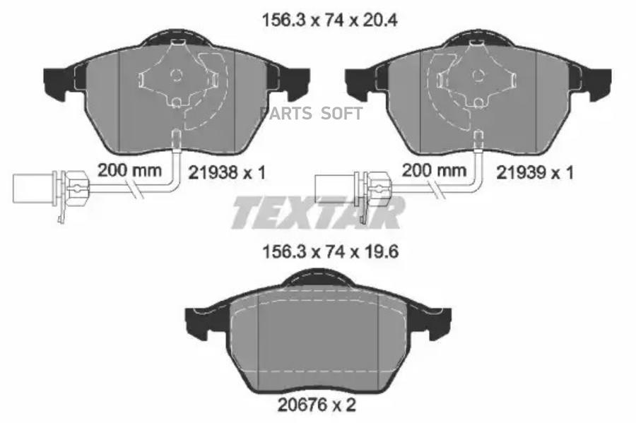 

Колодки тормозные дисковые передн AUDI: A4 95-03, A4 00-07, A4 04-, A4 Avant 95-01, TEXTAR