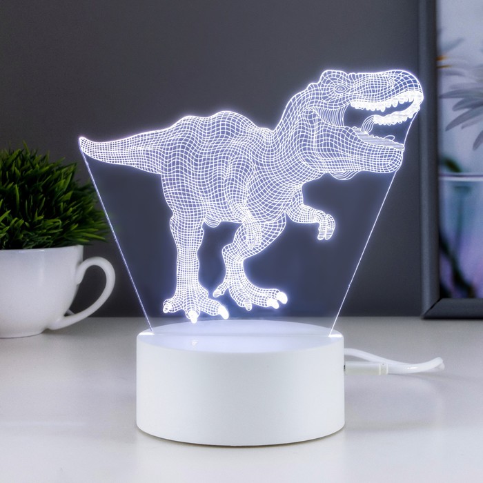 

Светильник сенсорный "Тираннозавр" LED 7 USB/от батареек белый 16х9,5х16см