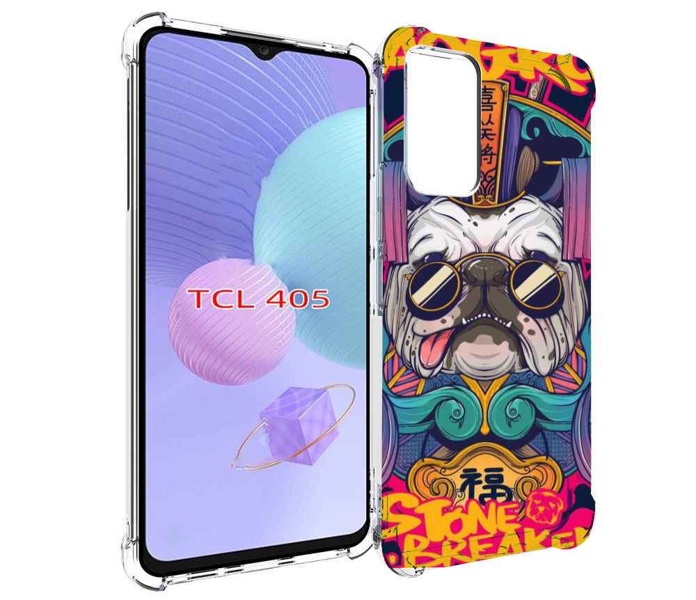 

Чехол MyPads мопс агро яркая для TCL 405, Tocco