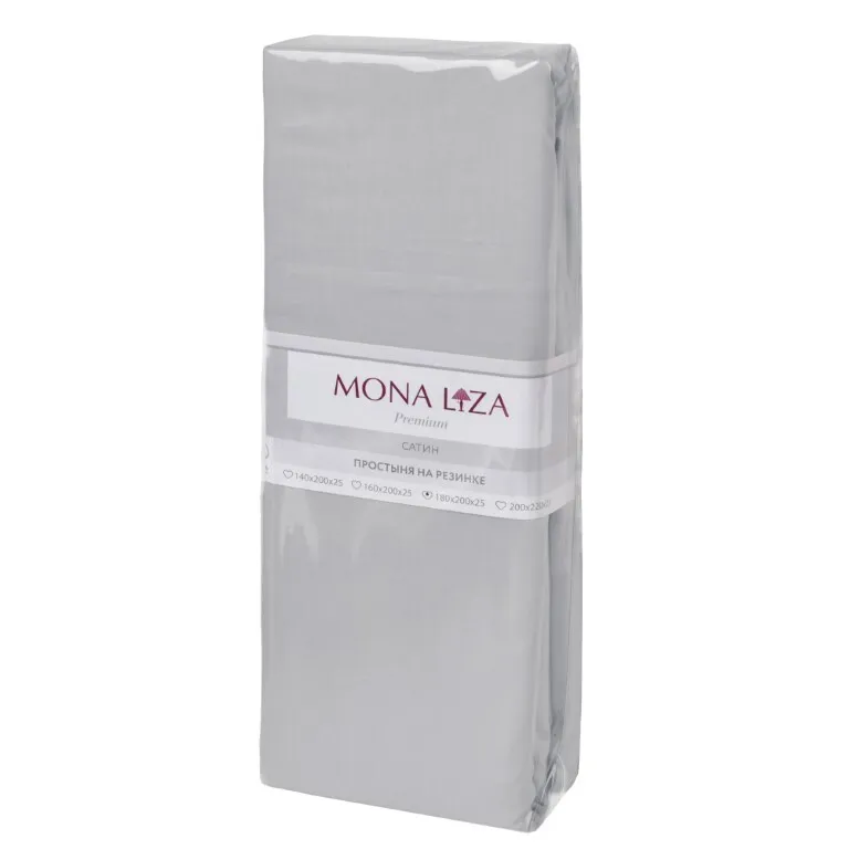 

Простыня Mona Liza Premium Grey 180 х 215 см сатин серая