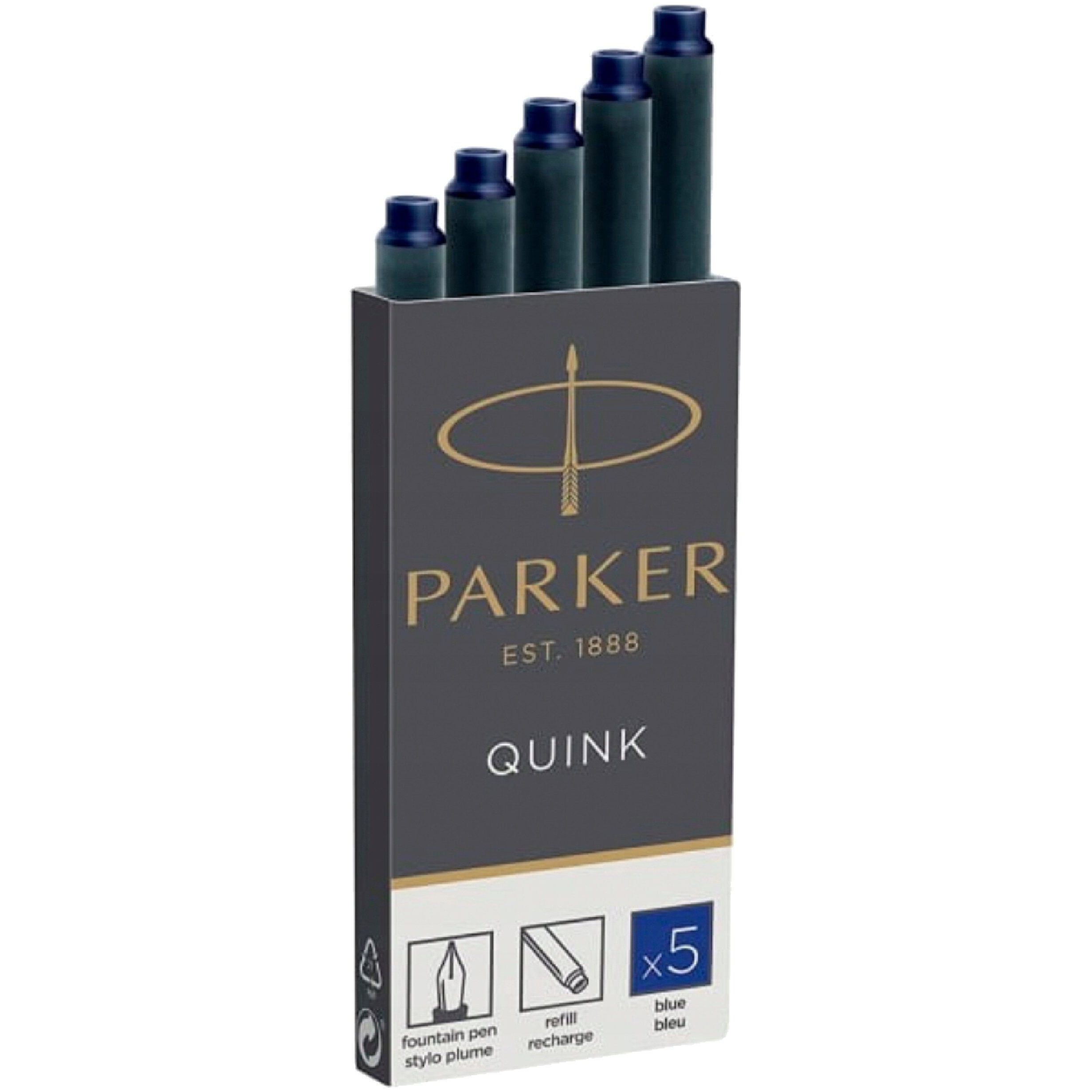 

Картридж чернильный "Parker"Quink Z11. Количество в упаковке: 5 шт. Цвет чернил: синий