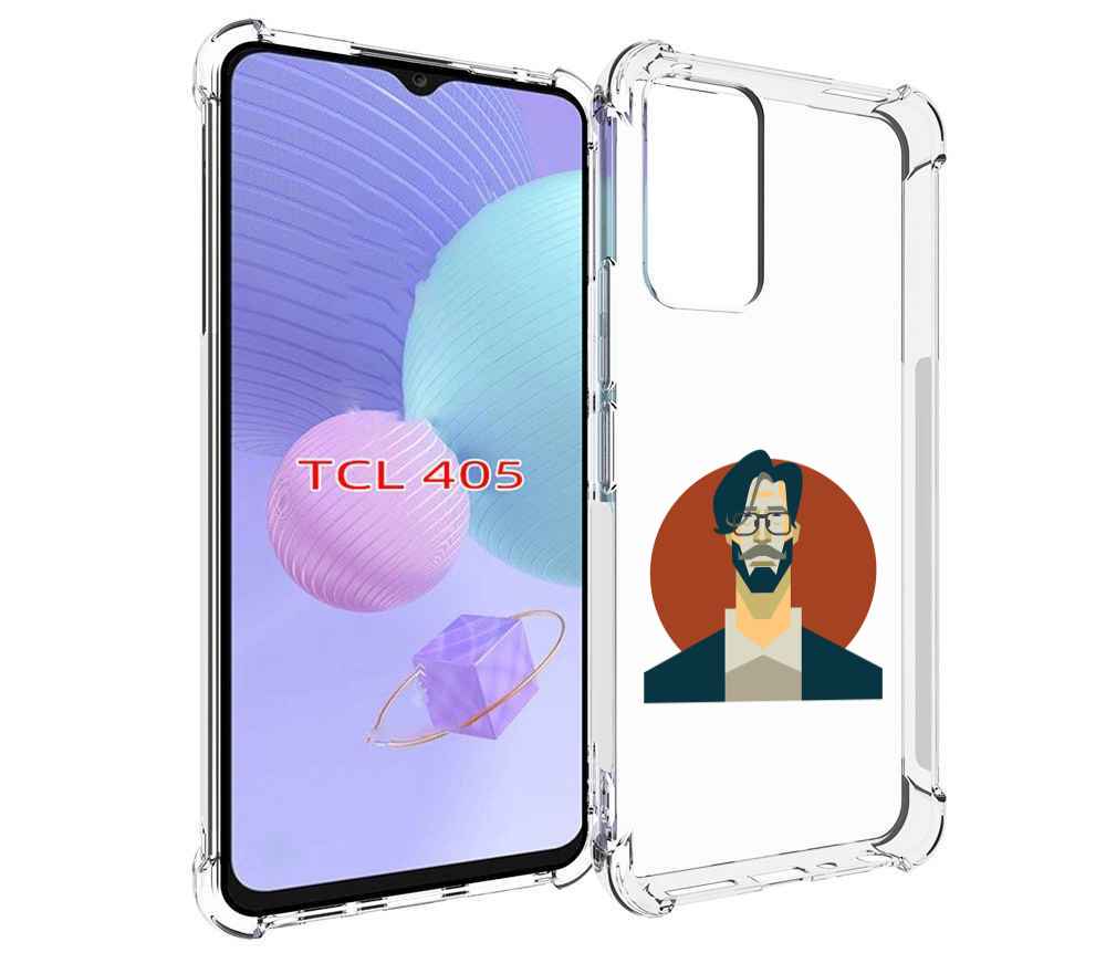 

Чехол MyPads мужичек-в-очках для TCL 405, Tocco