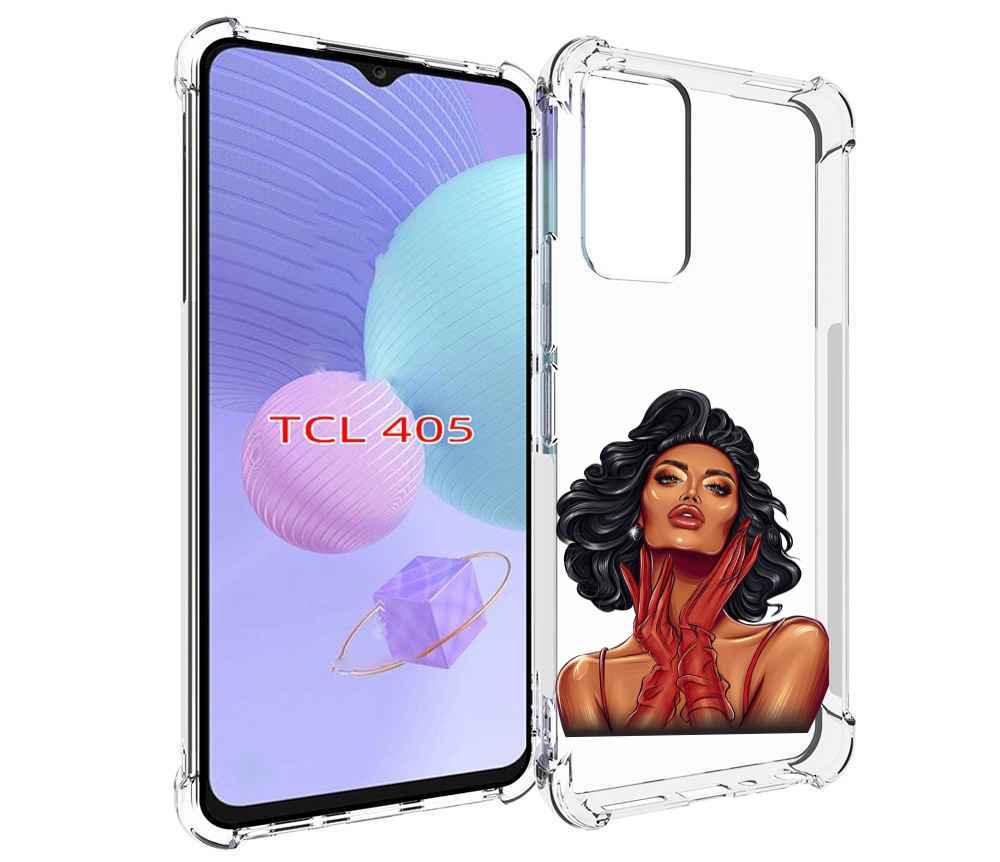 

Чехол MyPads мулатка-в-перчатках женский для TCL 405, Tocco