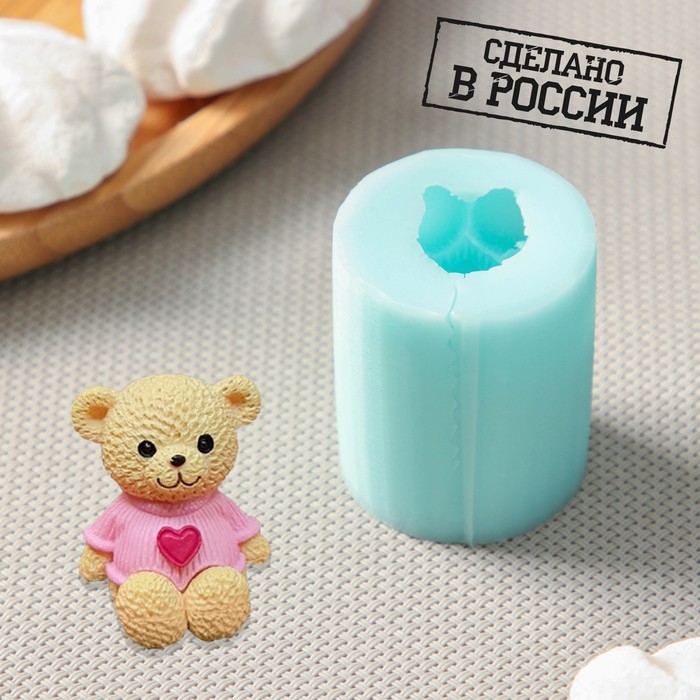 

Силиконовая форма «Мишка в кофточке-мини», 3,1×2,8 см, высота 4,1 см, цвет бирюзовый