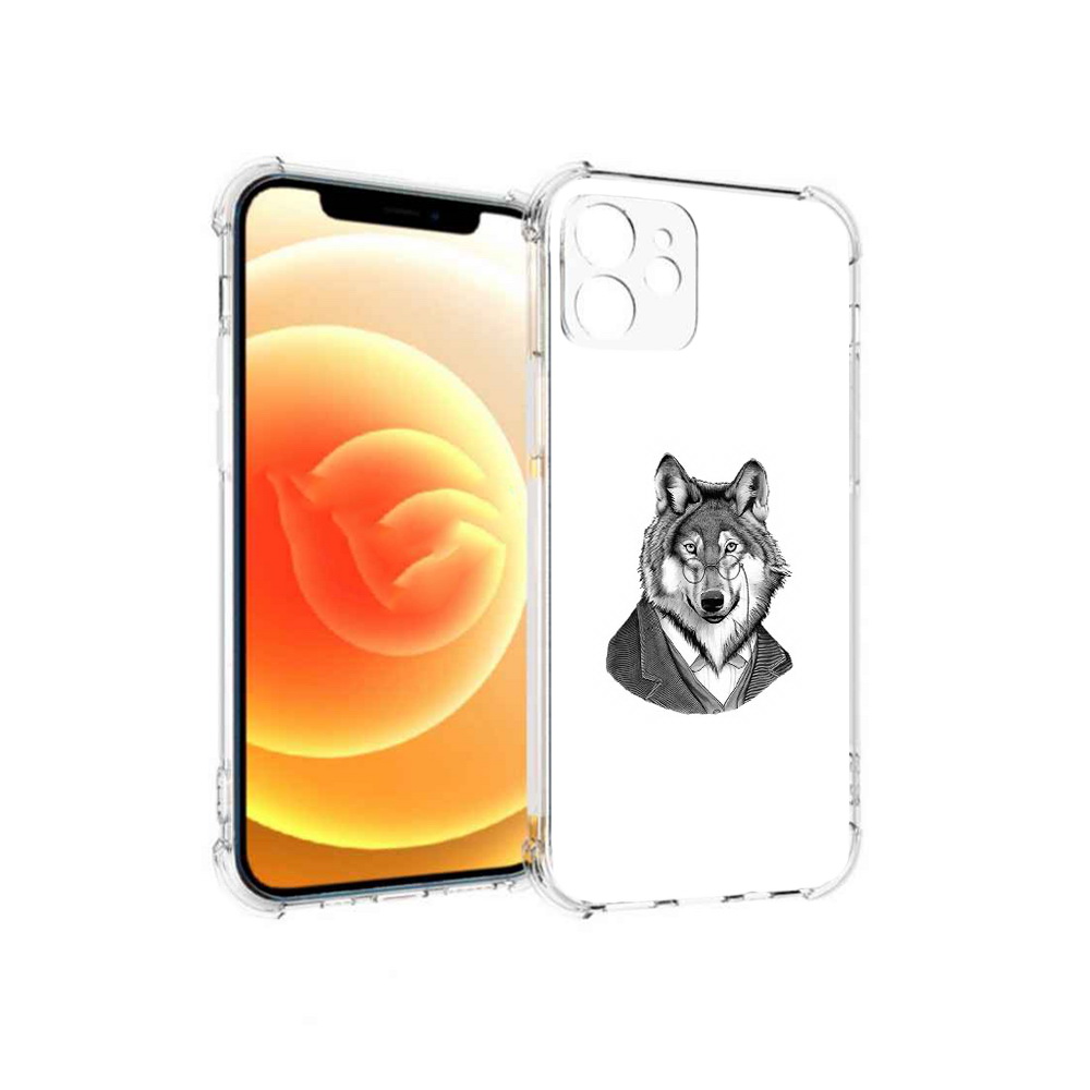 

Чехол MyPads Tocco для Apple iPhone 12 волк в пиджаке (PT157543.607.266), Прозрачный, Tocco