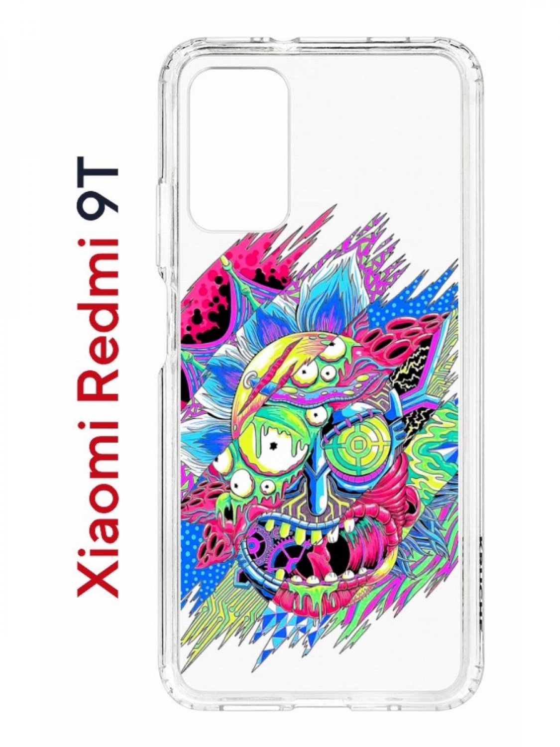 фото Чехол на redmi 9t kruche print многоликий рик,противоударный бампер,с защитой камеры кruче