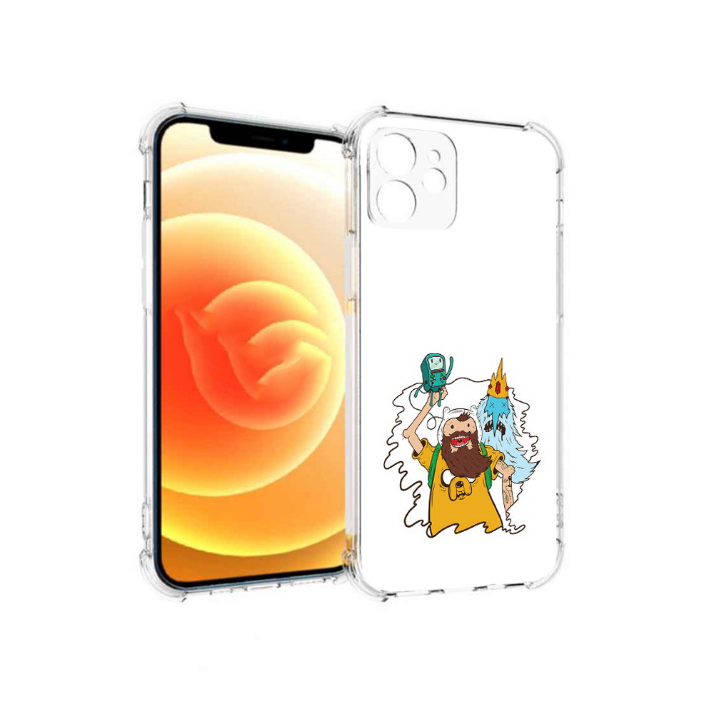 

Чехол MyPads Tocco для Apple iPhone 12 время приключений старый Финн (PT157543.607.279), Прозрачный, Tocco