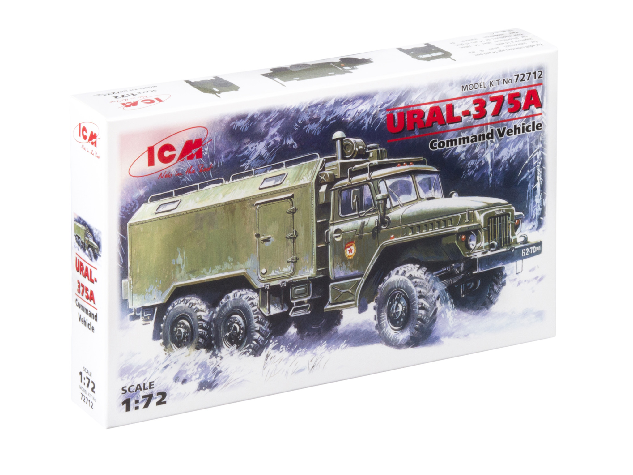 

Сборная модель ICM 1/72 Подвижный командный пункт УРАЛ-375A 72712