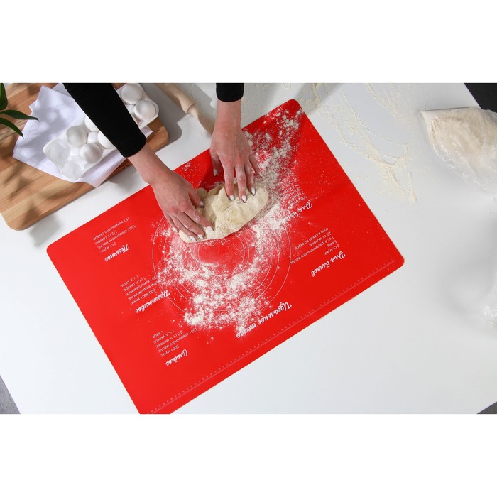 фото Силиконовый коврик для выпечки «идеальное тесто», 64 х 45 см nobrand