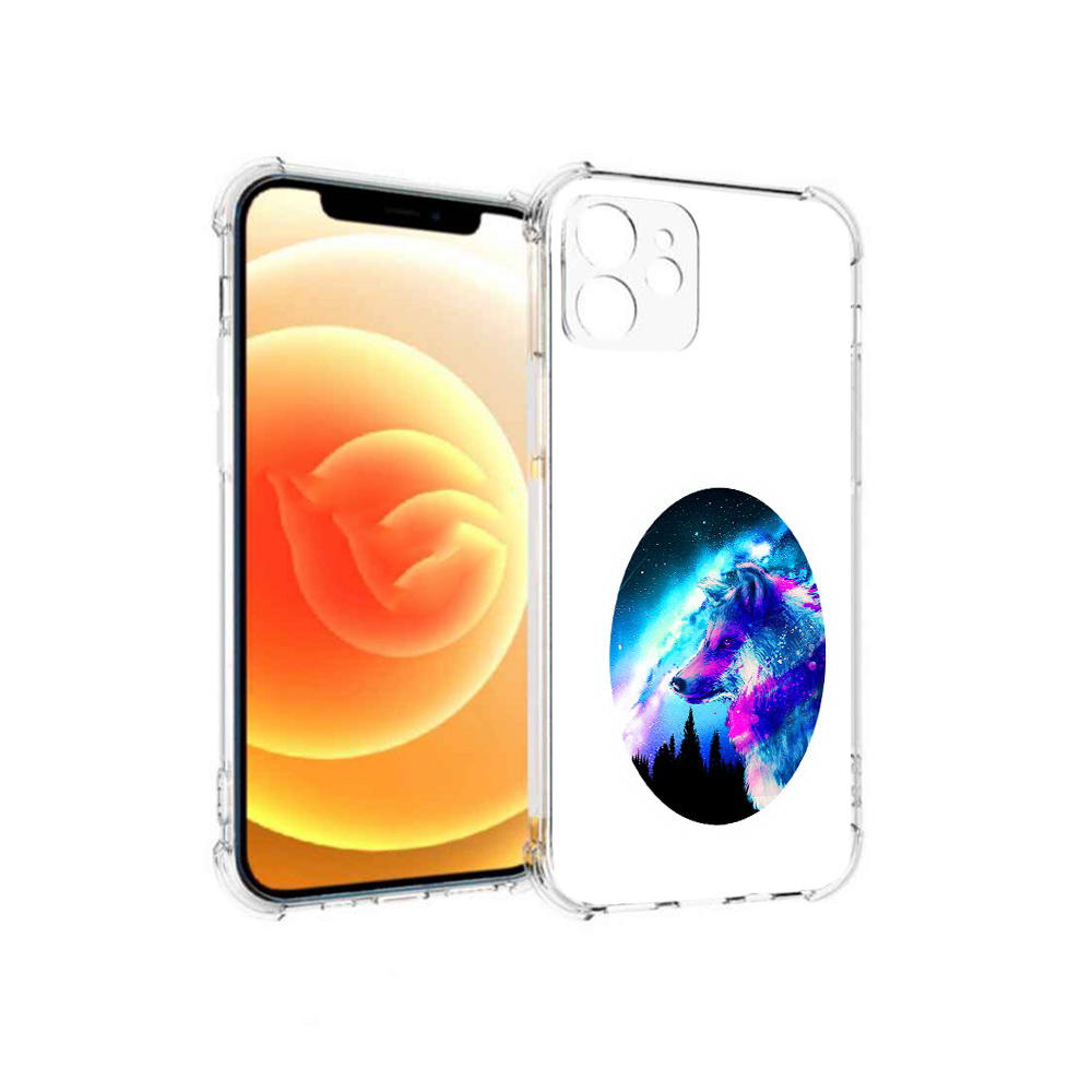 

Чехол MyPads Tocco для Apple iPhone 12 голубой волк (PT157543.607.293), Прозрачный, Tocco