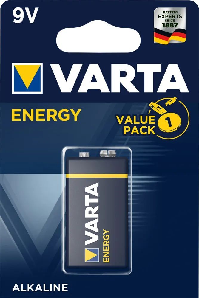 Батарейка Varta energy крона 9 В/ 9V 1 штука в блистере