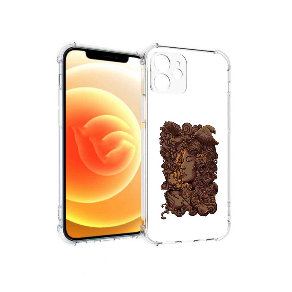 Чехол MyPads Tocco для Apple iPhone 12 девушка с длинными волосами абстракция