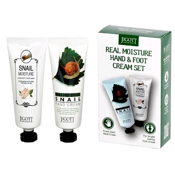 Набор Jigott Hands&Foot Real moisture: Крем для рук 100 мл+Крем для ног 100 мл