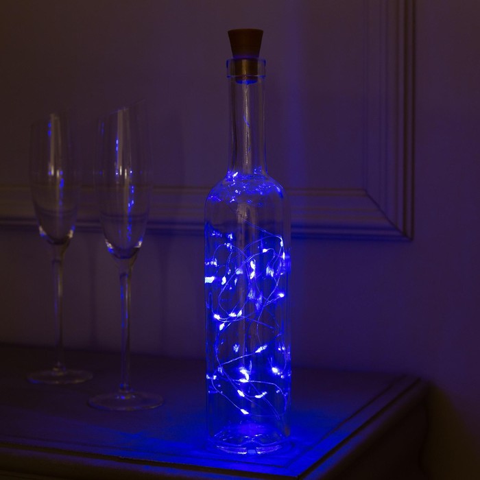 Световая гирлянда новогодняя Luazon Lighting Нить с пробкой 5189866 2 м синий