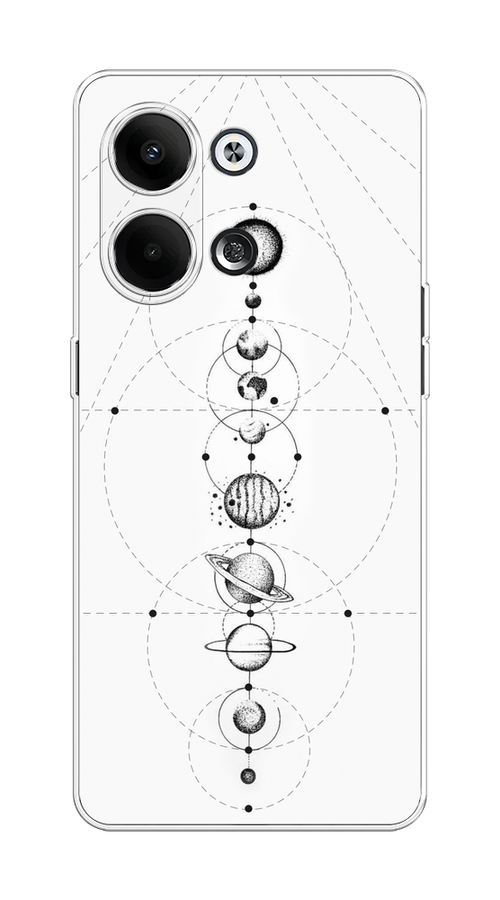 

Чехол на Oppo Reno9 "Парад планет", Серый, 2512750-2