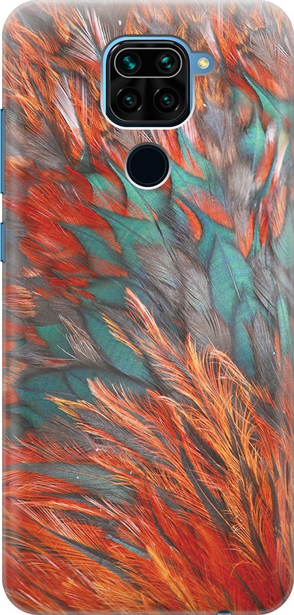 

Чехол на Xiaomi Redmi Note 9 "Разноцветные перья", Желтый;зеленый, 296