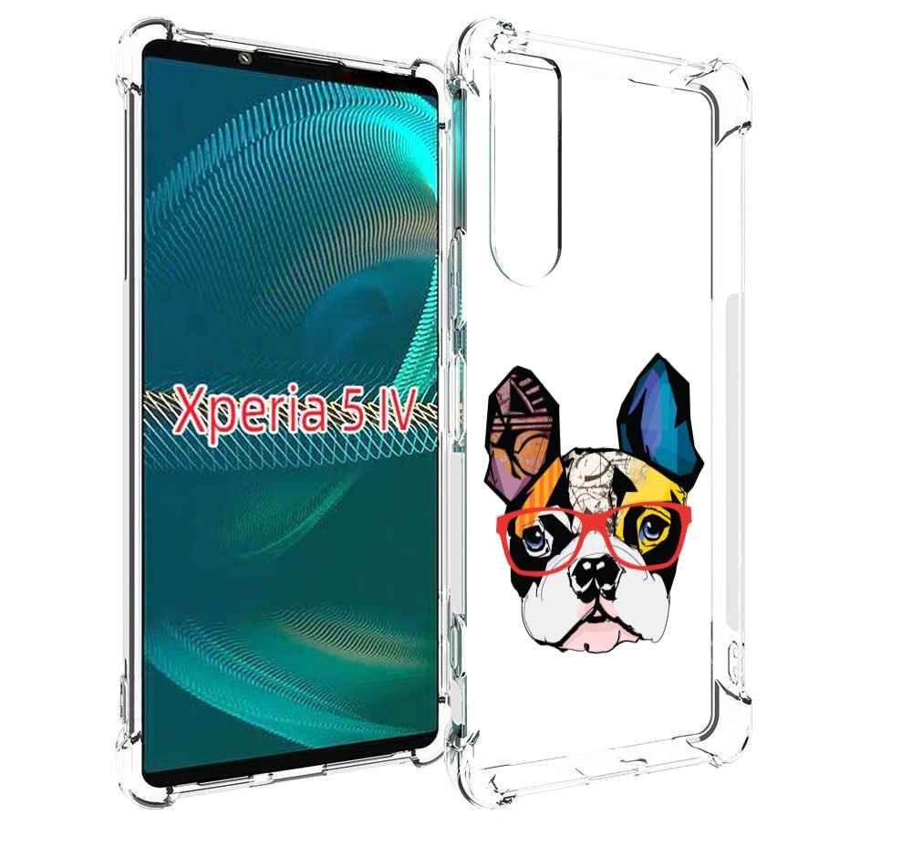 

Чехол MyPads Мопс-в-очках для Sony Xperia 5 IV (5-4), Прозрачный, Tocco
