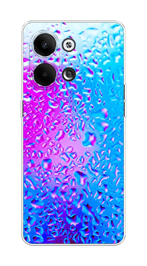 

Чехол на Oppo Reno9 "Капли на стекле", Бирюзовый;розовый, 2512750-3