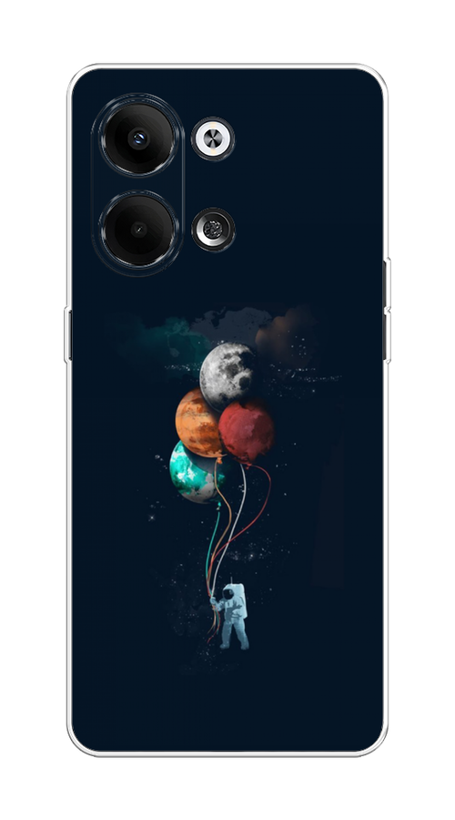 

Чехол на Oppo Reno9 "Космонавт с шариками", Разноцветный, 2512750-4