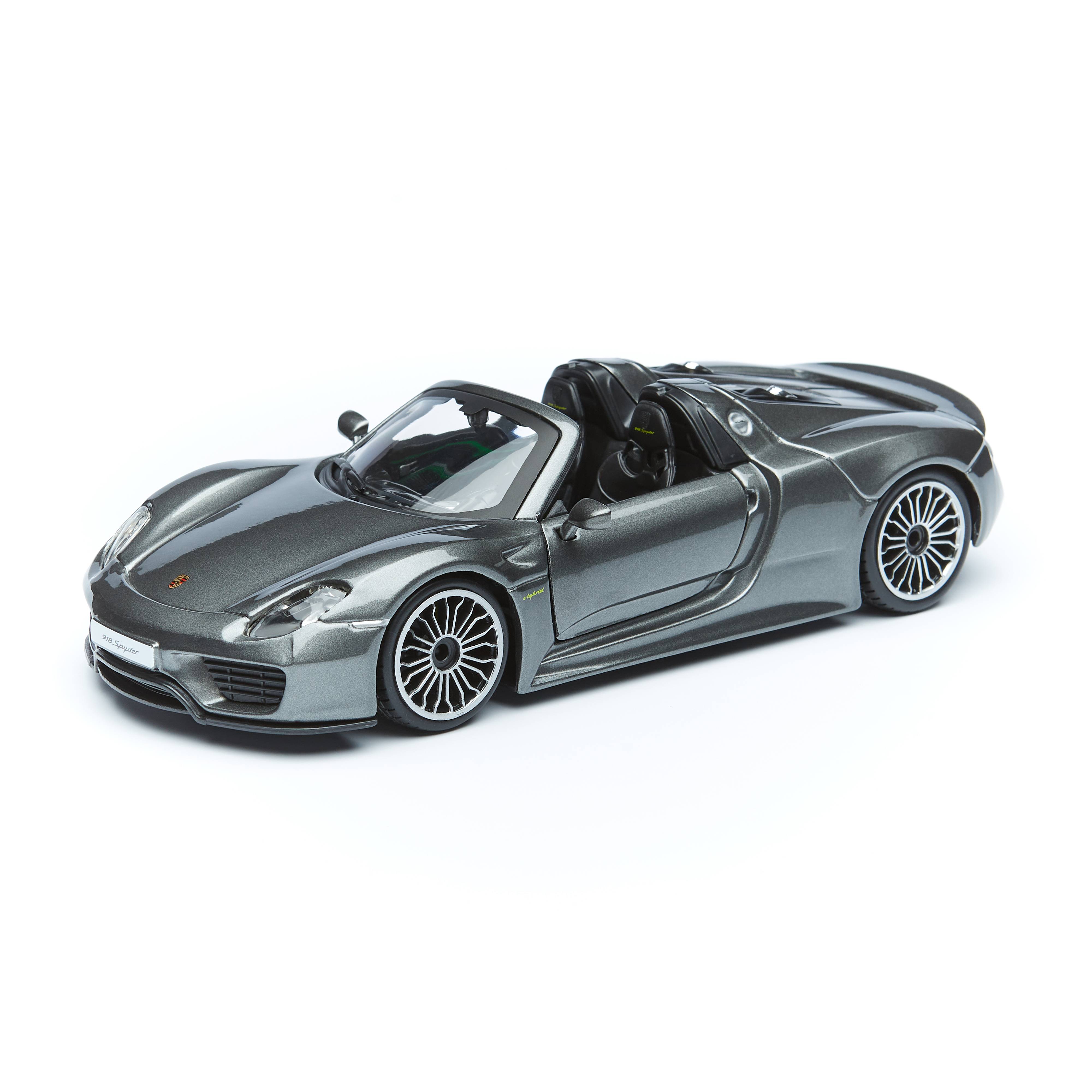 Bburago Коллекционная машинка 1:24 Porsche 918 Spyder, 18-21076, серый металлик сетевой фильтр vektor z new 3 5 квт светло серый 3м для бытовой техники повышенная мощность