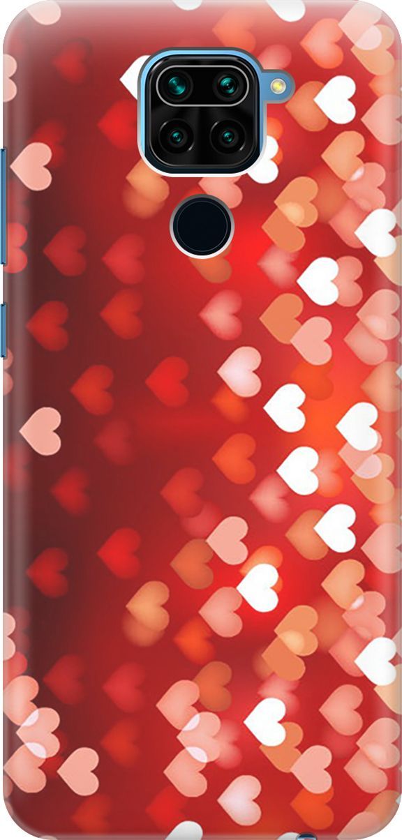 

Чехол на Xiaomi Redmi Note 9 "Бокэ из красных сердечек", Красный, 204