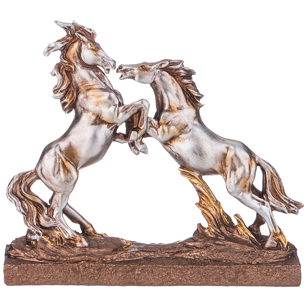 

Фигурка декоративная лошади 21,2х5х18,1см (181744), Белый;бронзовый, 146-1850