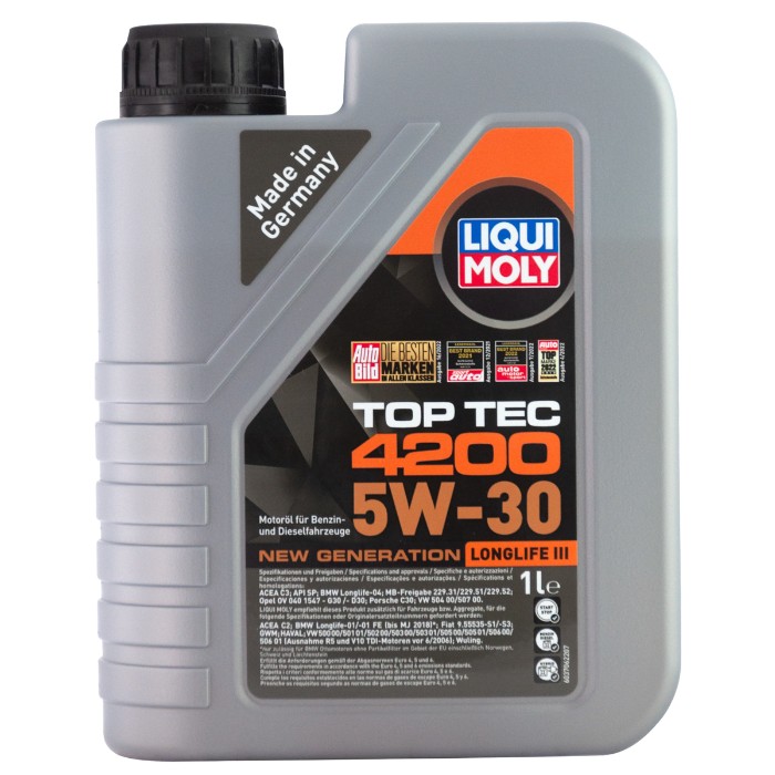 

Масло моторное Liqui Moly Top Tec 4200 5W-30, синтетическое, 8972, 1 л, Top Tec 4200 5W-30