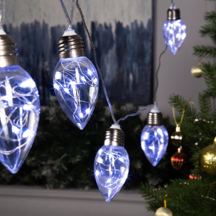 

Световая гирлянда новогодняя Luazon Lighting Лампочки капля 6929850 3 м белый холодный, Лампочки капля