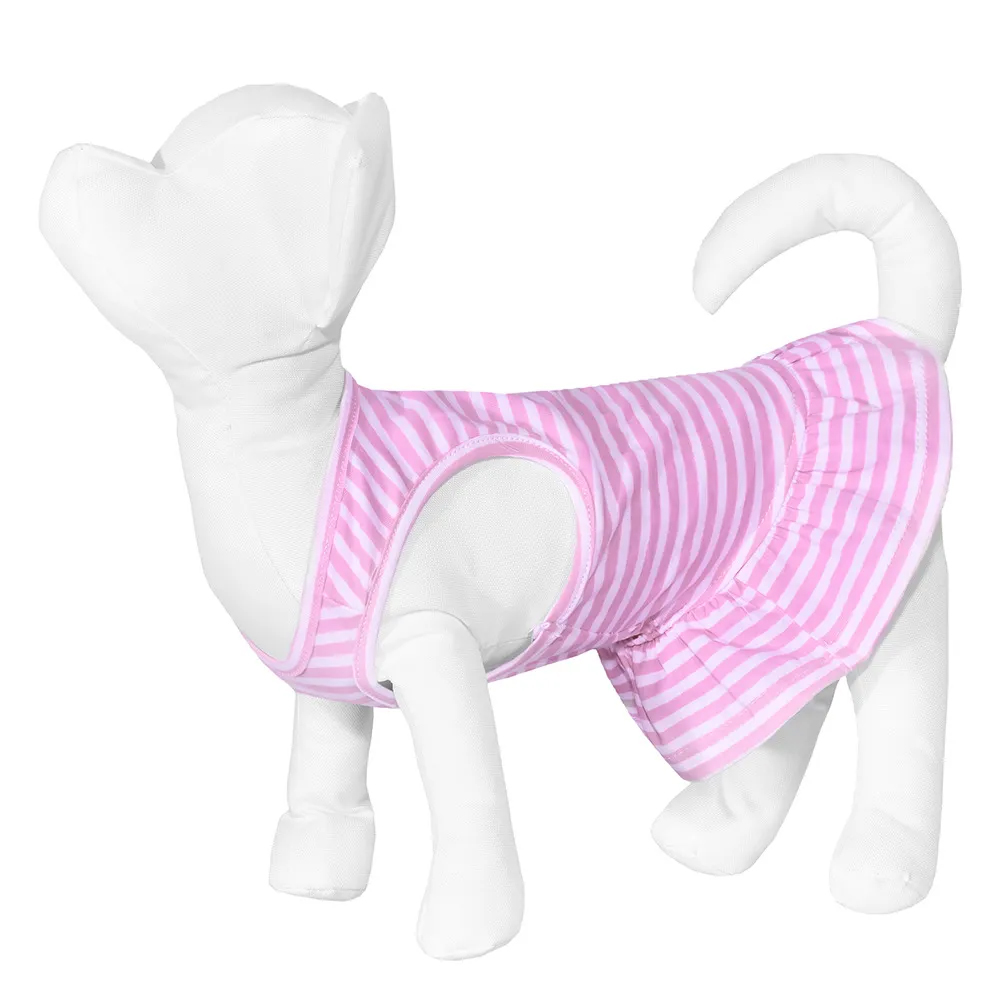Платье для собаки в полоску Yami-Yami одежда розовое L