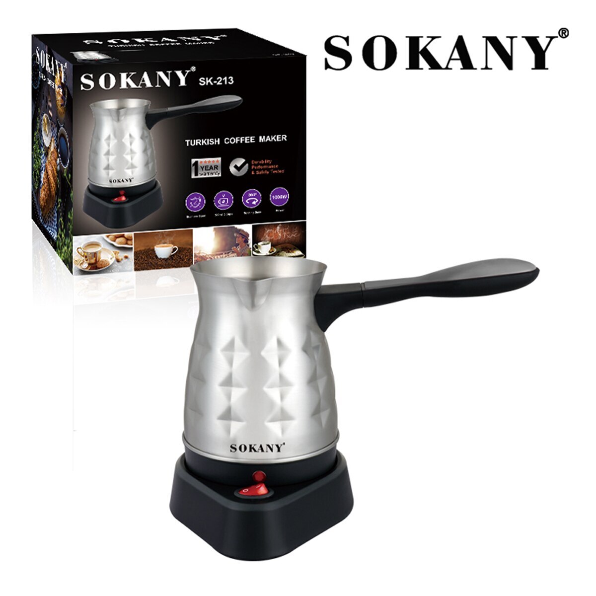 Электрическая турка Sokany 500/220 серебристый