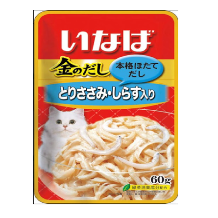

Влажный корм для кошек Inaba Kinnodashi, куриное филе и мальки ширасу в желе, 60 г