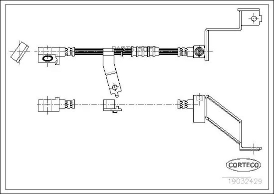 CORTECO Тормозной шланг передний R [498mm] 1шт