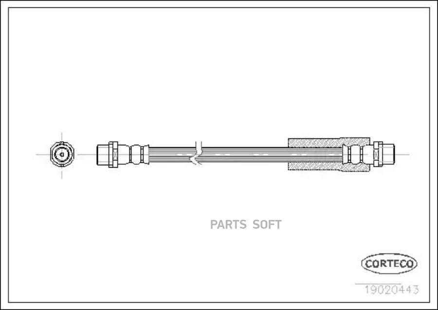 CORTECO Тормозной шланг передний [270mm] 1шт