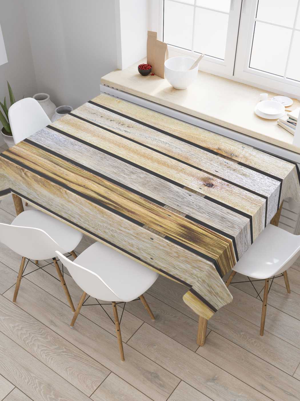 

Скатерть прямоугольная JoyArty "Простое ограждение" из оксфорда, 120x145 см, Коричневый, Простое ограждение