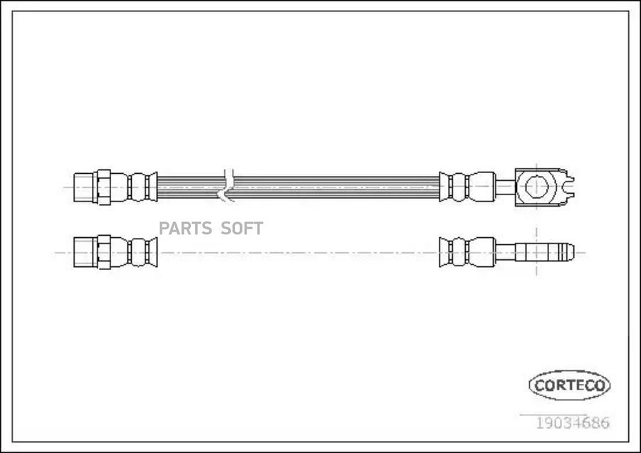 CORTECO Шланг тормозной AUDI: A8 2.5 TDI/2.5 TDI quattro/2.8/2.8 quattro/3.3 TDI quattro/3