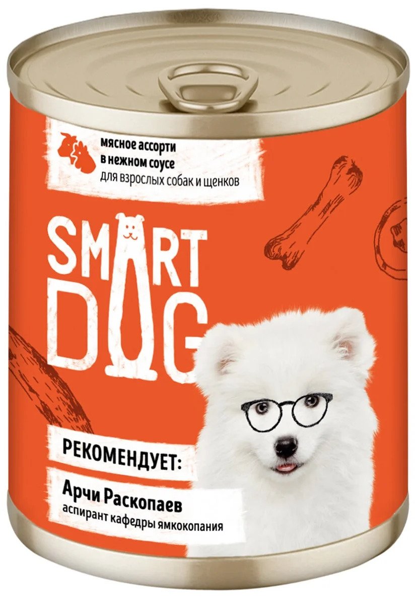фото Влажный корм для собак smart dog мясное ассорти, 240г