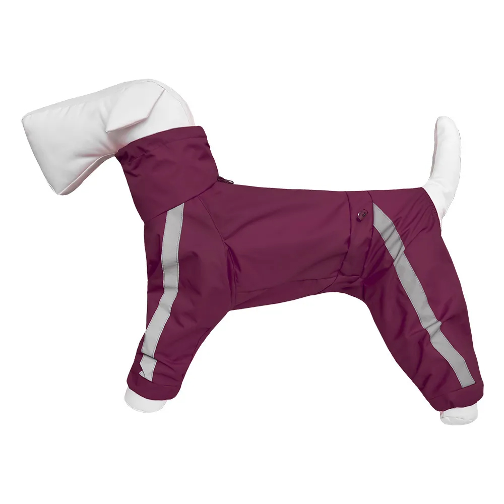 фото Дождевик для собак без подкладки с воротником-капюшоном tappi одежда басенджи винный