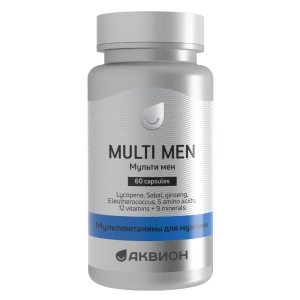 Купить Мультивитамины для мужчи, 60 капсул, Мультивитамины для мужчин АКВИОН капсул по 930мг, 60шт, Аквион