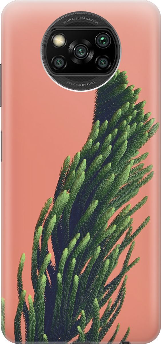 

Чехол на Xiaomi Poco X3 "Хвоя на розовом", Зеленый;розовый, 7872