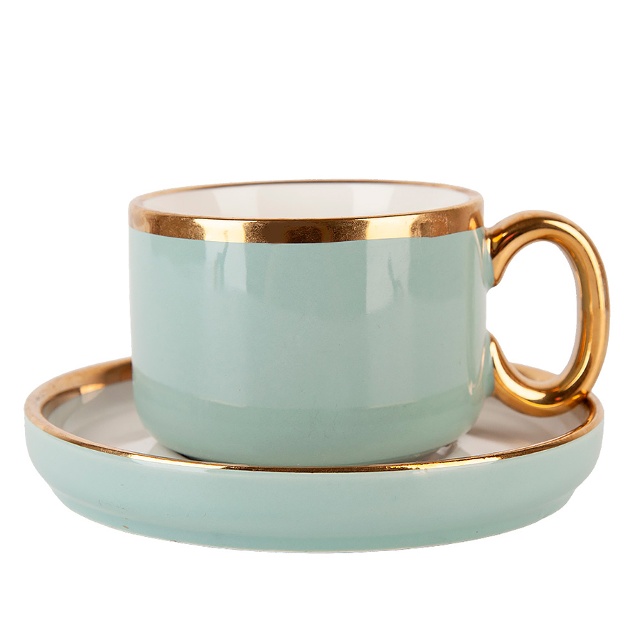 

Чайная пара Nouvelle Royal line.Mint 200 мл, Голубой, ЕНС-Наборы для чаепития1-3